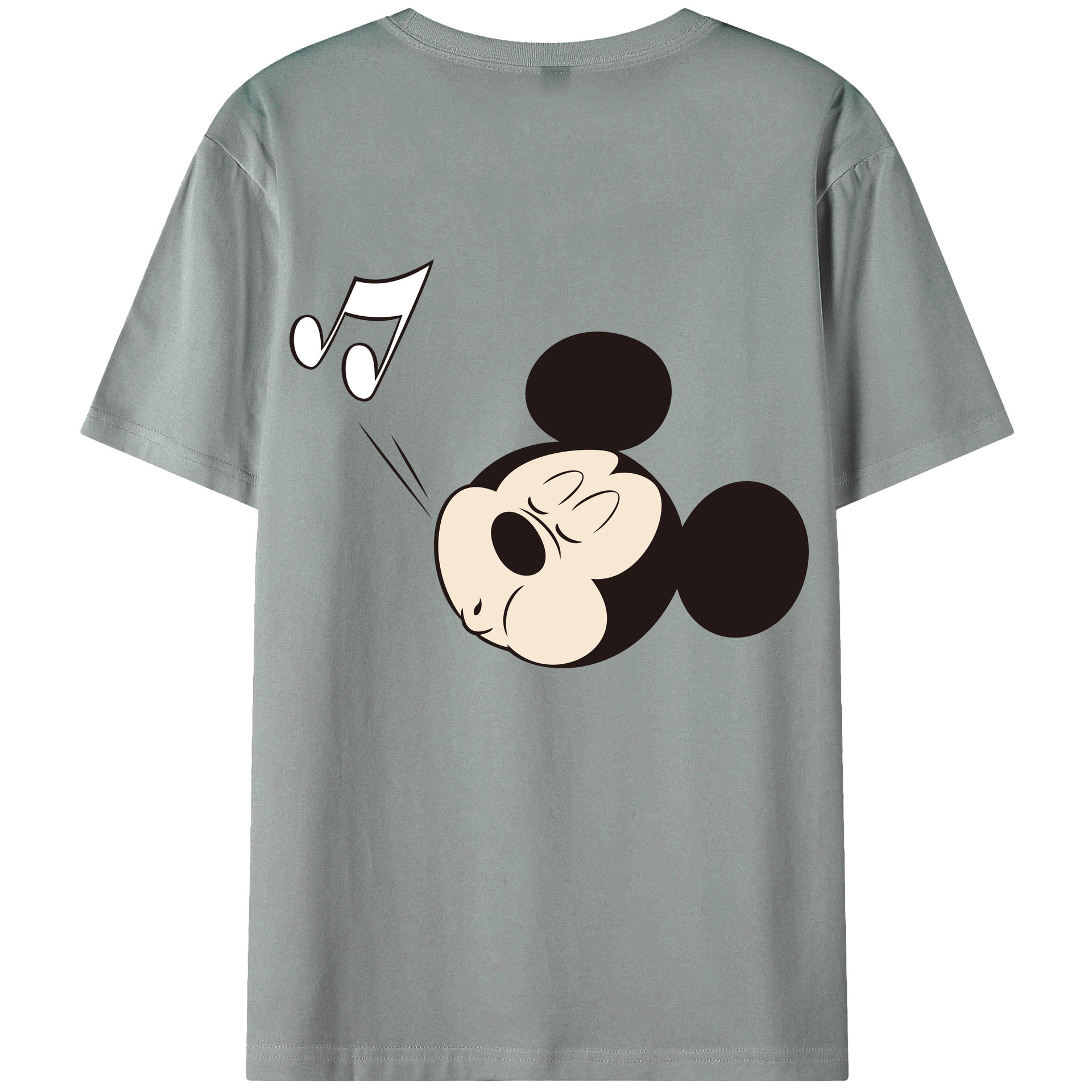 ミッキーマウス Mickey Mouse 綿100％ メンズ半袖Tシャツ（バックプリント） 通気性